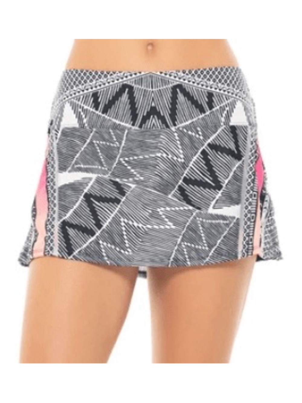 Lucky in Love Black, White & Pink Geometric Athletic Mini Skort
